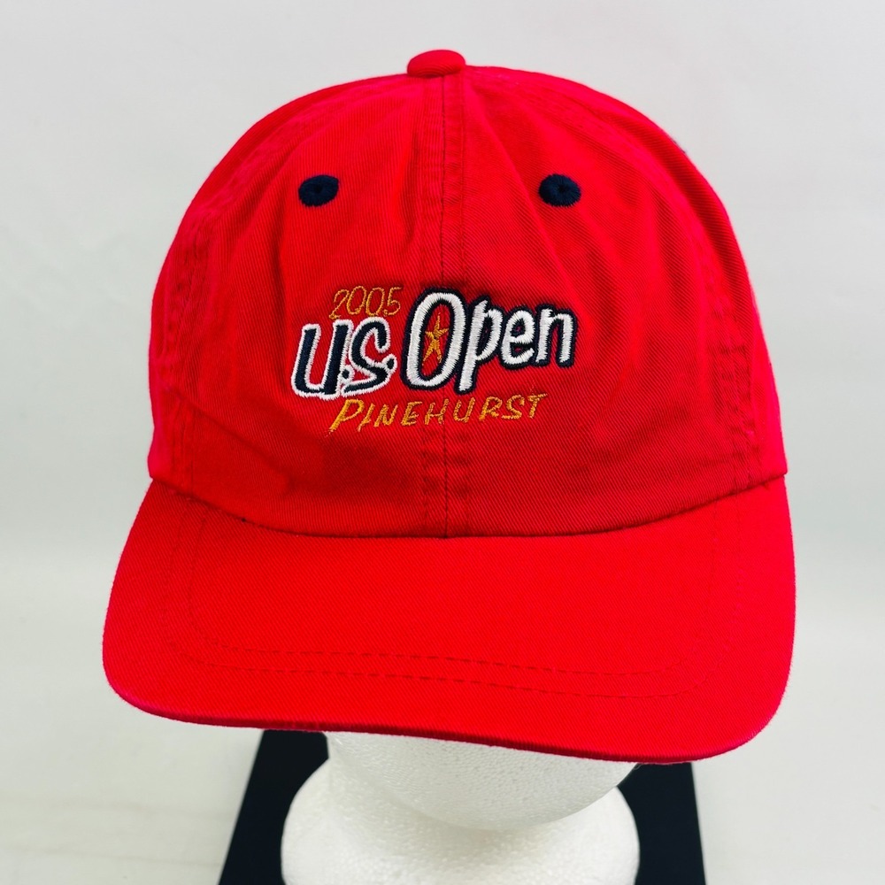Vintage U.S. Open Pinehurst 2005‎ Cap Red Canvas Embroidery Adjustable Imperial